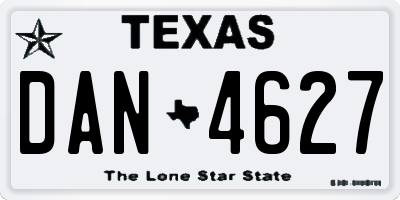 TX license plate DAN4627