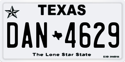 TX license plate DAN4629