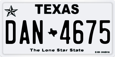 TX license plate DAN4675