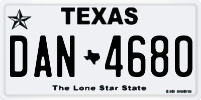 TX license plate DAN4680