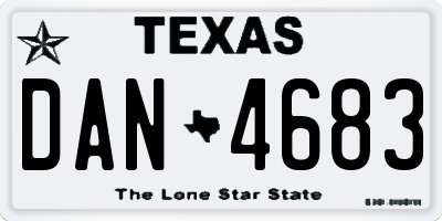 TX license plate DAN4683