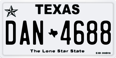 TX license plate DAN4688