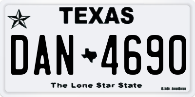 TX license plate DAN4690