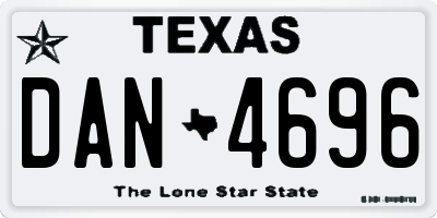 TX license plate DAN4696