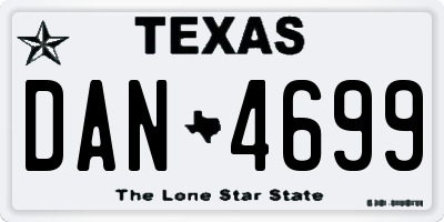 TX license plate DAN4699