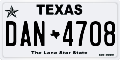 TX license plate DAN4708