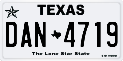 TX license plate DAN4719