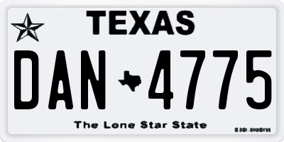 TX license plate DAN4775