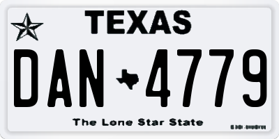 TX license plate DAN4779