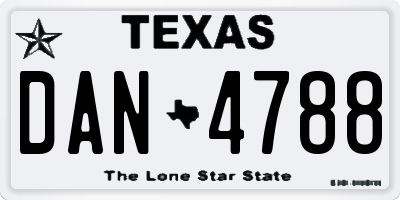 TX license plate DAN4788