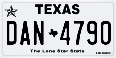 TX license plate DAN4790