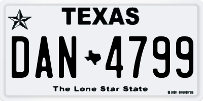 TX license plate DAN4799