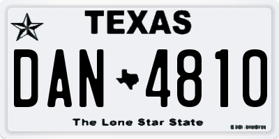 TX license plate DAN4810