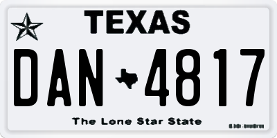 TX license plate DAN4817