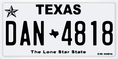 TX license plate DAN4818