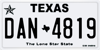 TX license plate DAN4819
