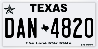 TX license plate DAN4820