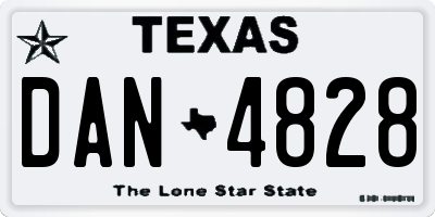 TX license plate DAN4828