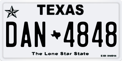 TX license plate DAN4848