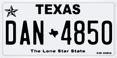 TX license plate DAN4850