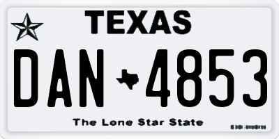 TX license plate DAN4853