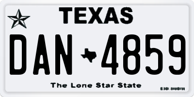 TX license plate DAN4859