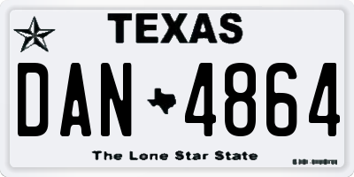 TX license plate DAN4864