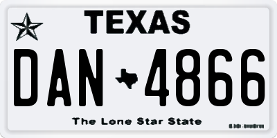 TX license plate DAN4866