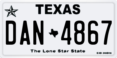 TX license plate DAN4867