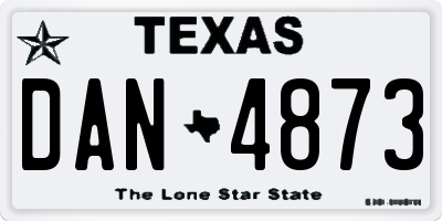 TX license plate DAN4873