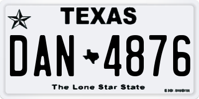 TX license plate DAN4876