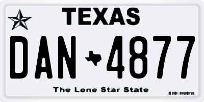 TX license plate DAN4877