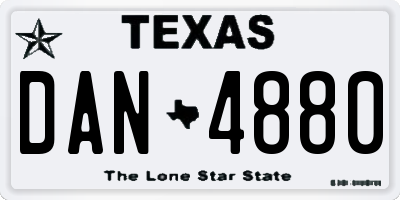 TX license plate DAN4880