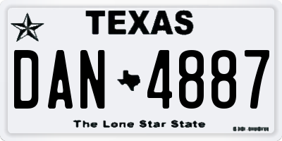TX license plate DAN4887