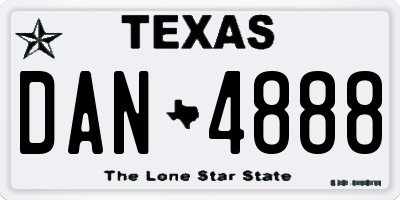 TX license plate DAN4888