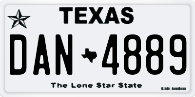 TX license plate DAN4889