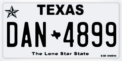 TX license plate DAN4899