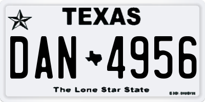 TX license plate DAN4956