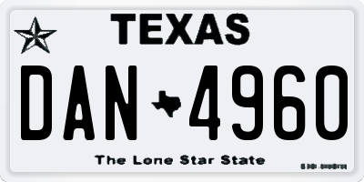 TX license plate DAN4960