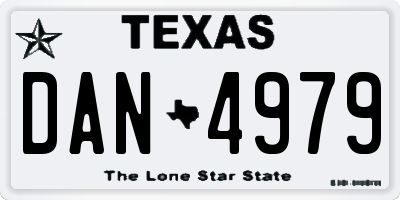 TX license plate DAN4979