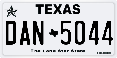 TX license plate DAN5044