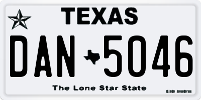 TX license plate DAN5046