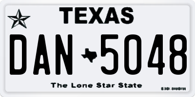 TX license plate DAN5048