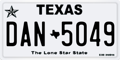 TX license plate DAN5049