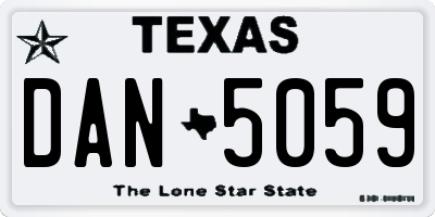 TX license plate DAN5059