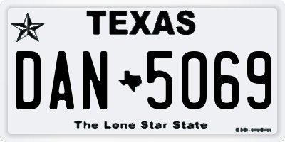 TX license plate DAN5069