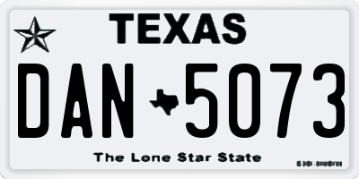 TX license plate DAN5073