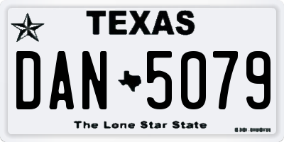 TX license plate DAN5079