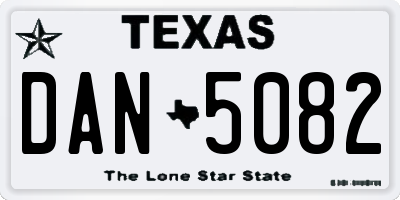 TX license plate DAN5082