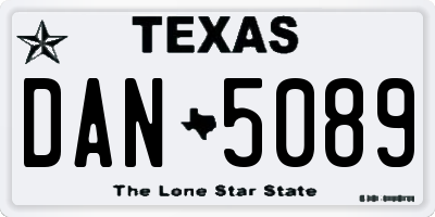TX license plate DAN5089